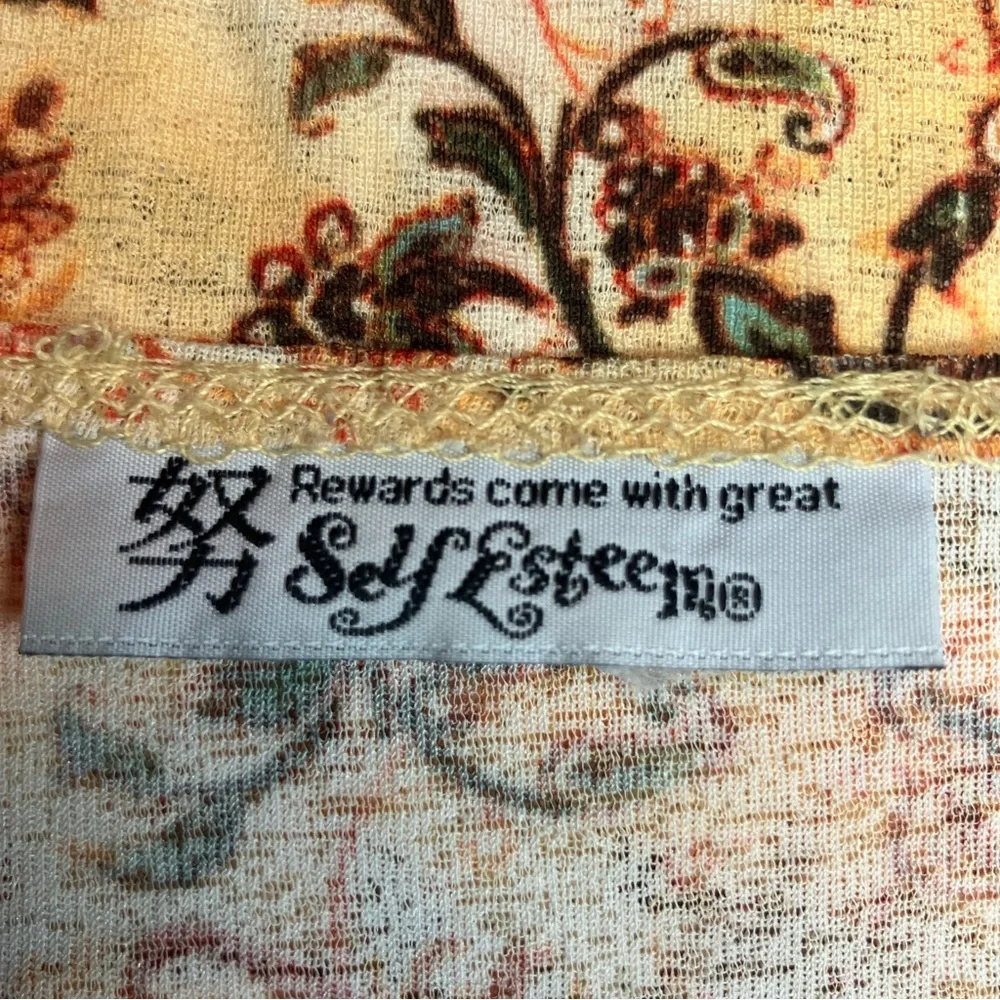 Self Esteem Multicolor Floral V-Neck Blouse with Flare Sleeve - Picture 3 of 7